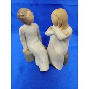 Willow Tree “Heart and Soul” 2 Females (dark & light hair) Sitting Talking 4.5"